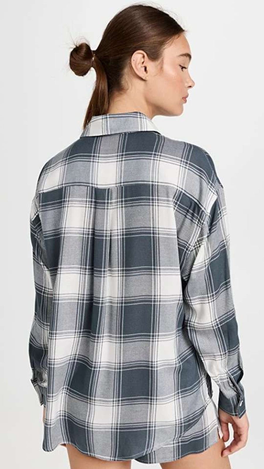 Sleepwear * | Deals Z Supply Lounge Road Trip Plaid Shirt Washed Pine