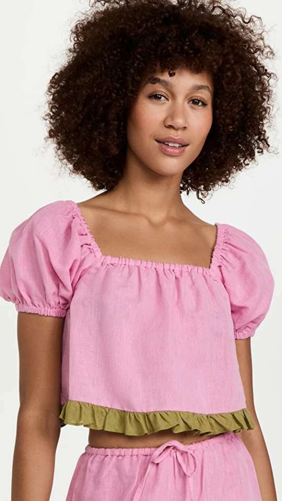 Sleepwear * | Coupon Dora Larsen Thea Crop Top Medium Pink