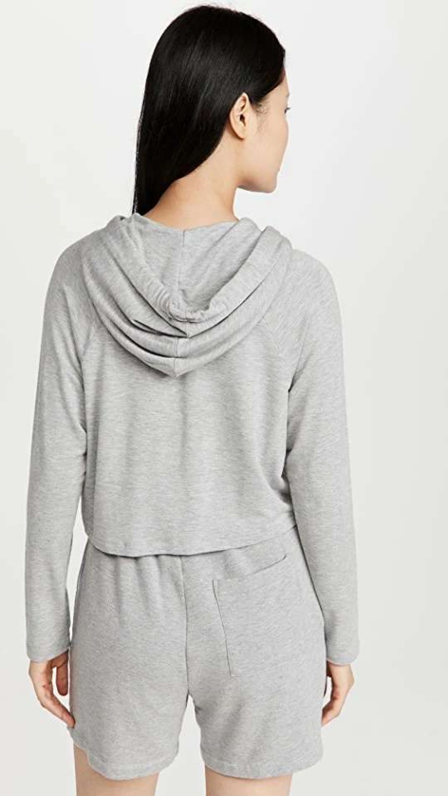 Sleepwear * | Best Pirce Calvin Klein Underwear Pure Rib Hoodie Snow Heather060