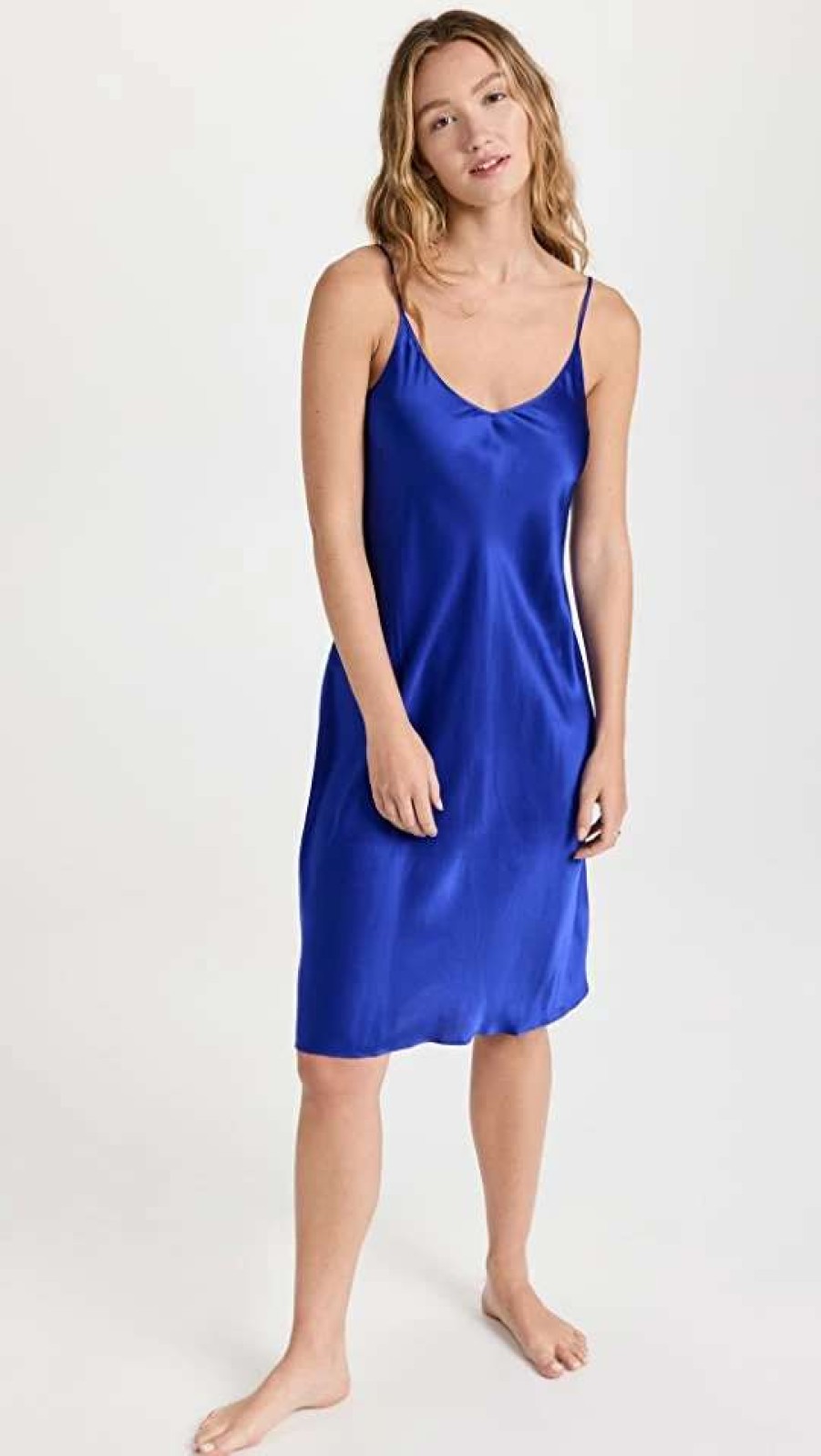 Sleepwear * | Best Sale La Perla Midi Nightgown Yves Klein Blue