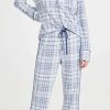 Sleepwear * | Cheapest Splendid Pillowsoft Notch Pj Set Navy Plaid