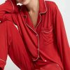 Sleepwear * | Brand New Eberjey Gisele Long Pj Set Haute Red/Bone