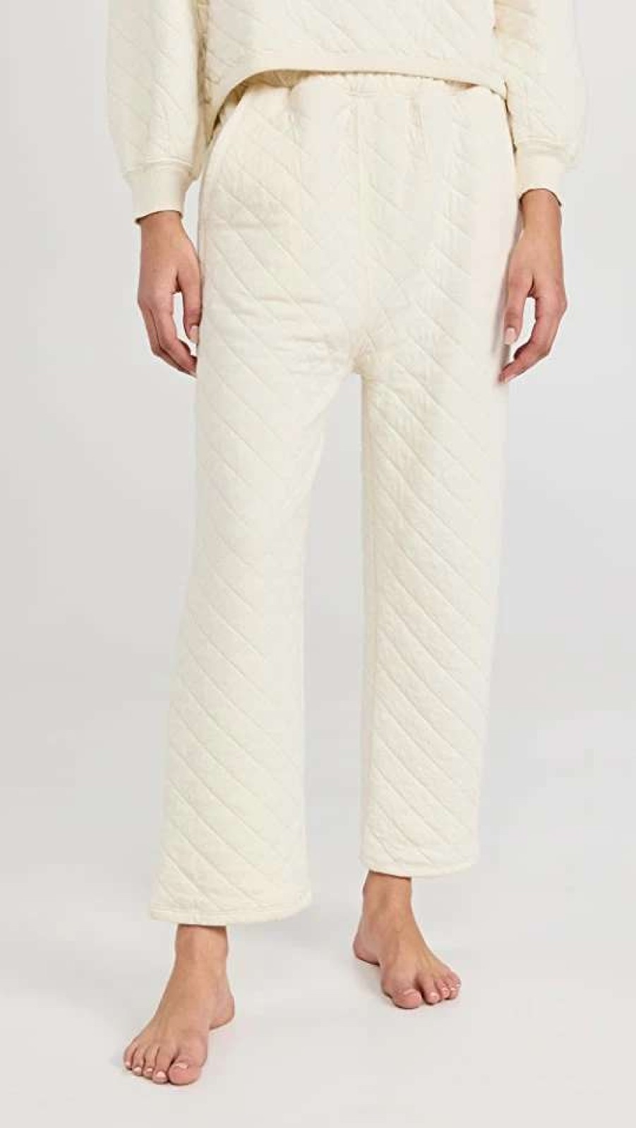 Sleepwear * | New The Great. The Quilted Pajama Pants Washed White