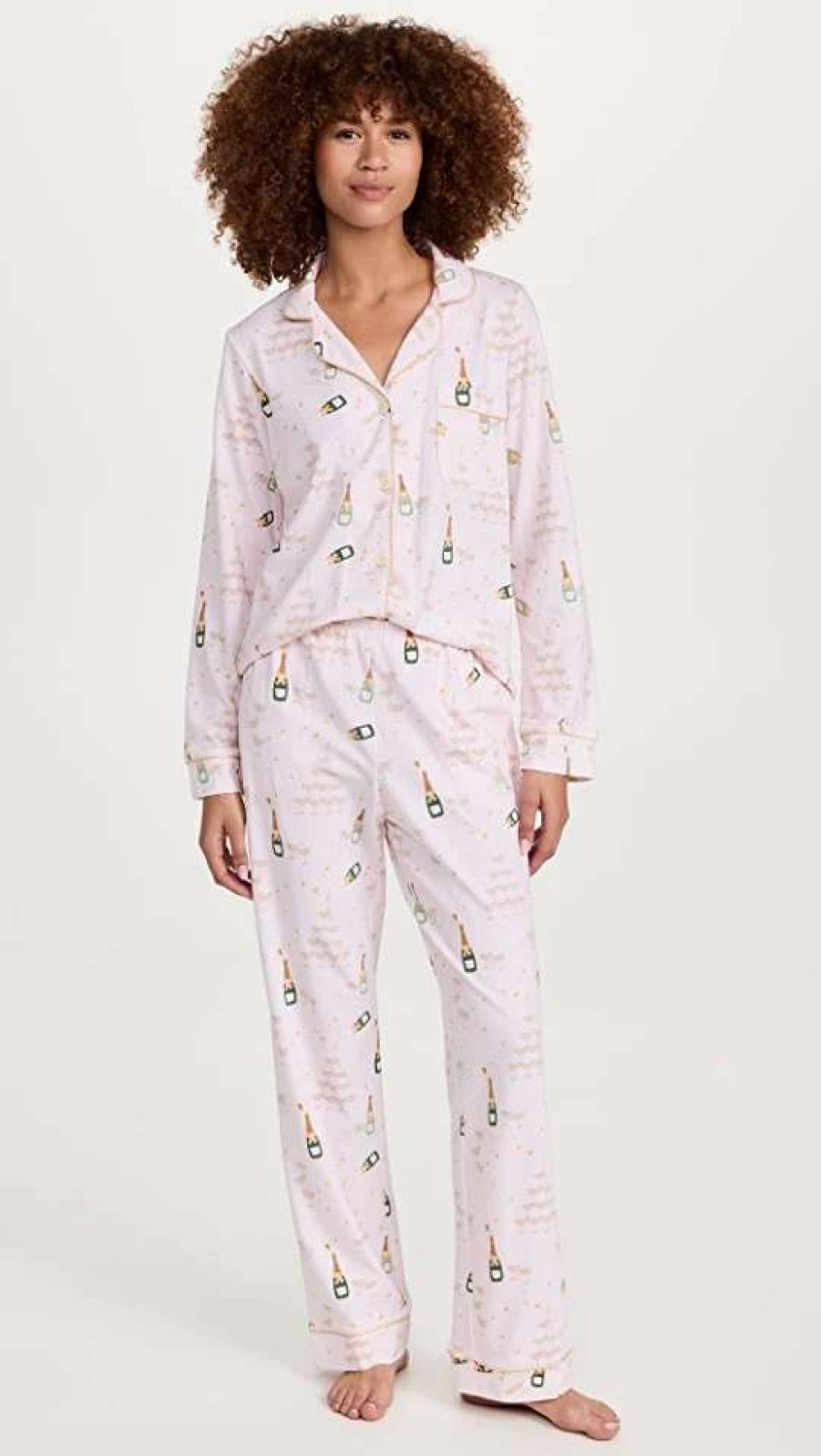 Sleepwear * | Top 10 Bedhead Pjs Champagne Tower Long Sleeve Classic Pj Set