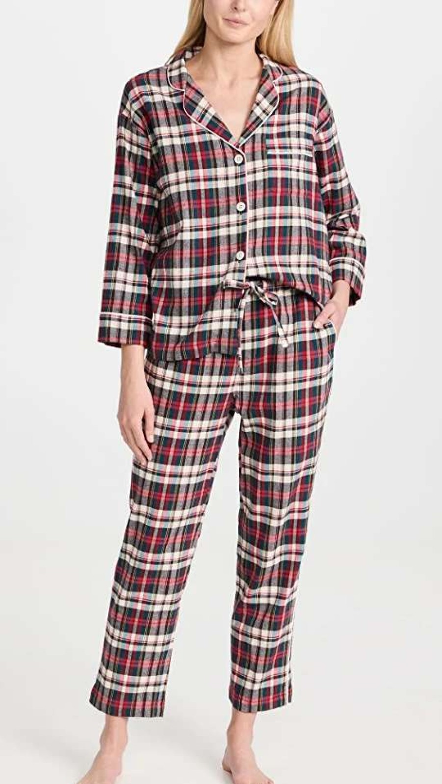 Sleepwear * | Best Reviews Of Sleepy Jones Marina Flannel Pajama Set Multi