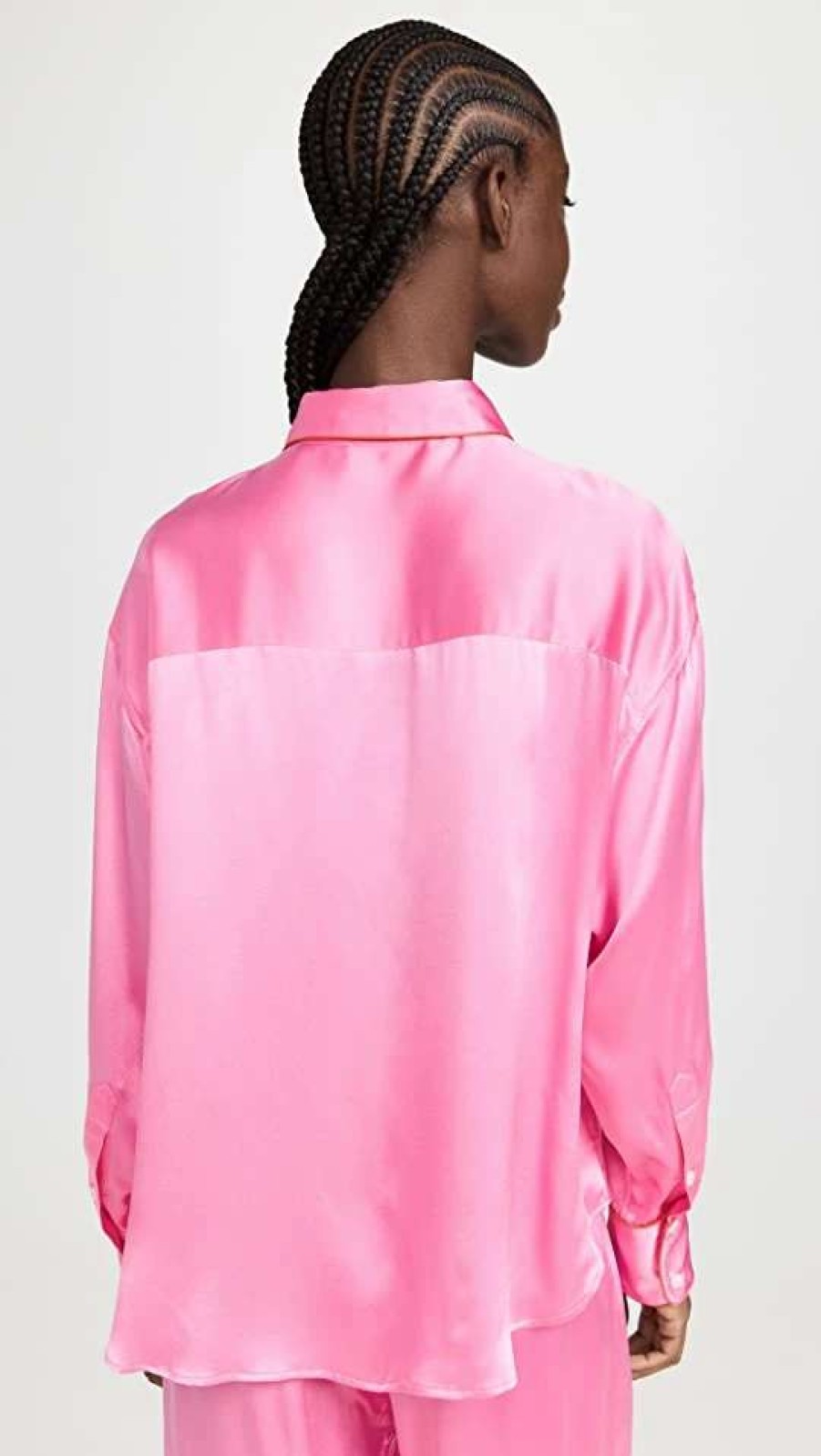 Sleepwear * | Buy Maison Essentiele Core Shirt With Contrast Piping Fuchsia Pink/Neon Orange