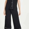 Sleepwear * | Cheapest Eberjey Gisele Short Sleeve Crop Pj Set Black/Sorbet Pink