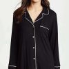 Sleepwear * | Best Deal Eberjey Gisele Sleep Shirt Black/Sorbet Pink