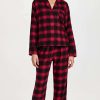 Sleepwear * | Best Reviews Of Z Supply Lounge Sleep All Day Check Pj Set Berry Red