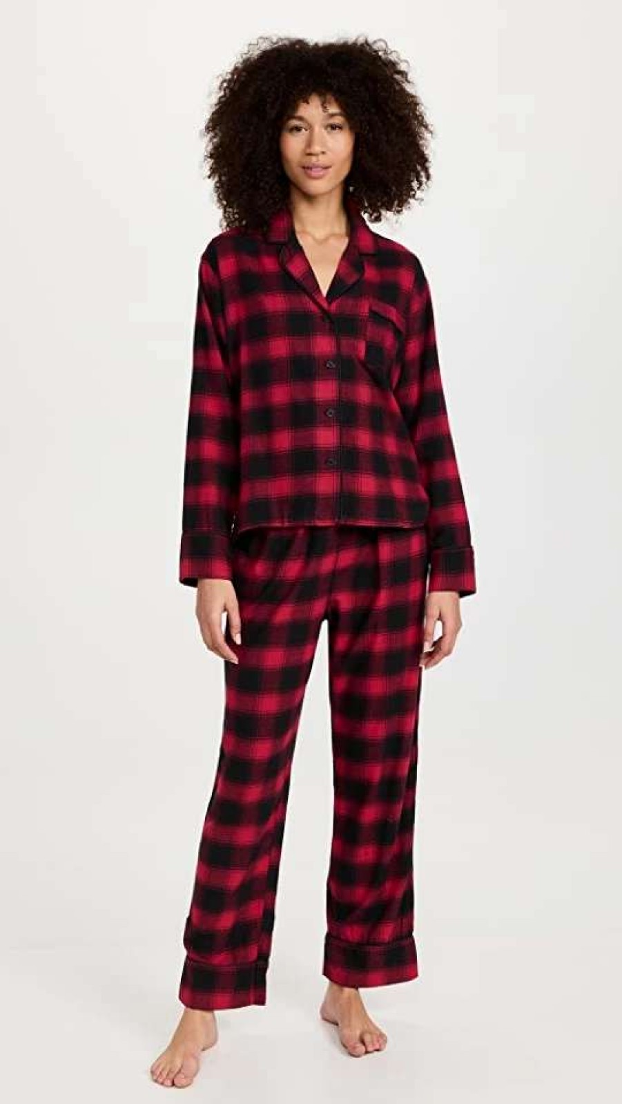 Sleepwear * | Best Reviews Of Z Supply Lounge Sleep All Day Check Pj Set Berry Red