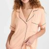 Sleepwear * | Best Sale Eberjey Gisele The Relaxed Short Pj Set Rose Cloud/Navy