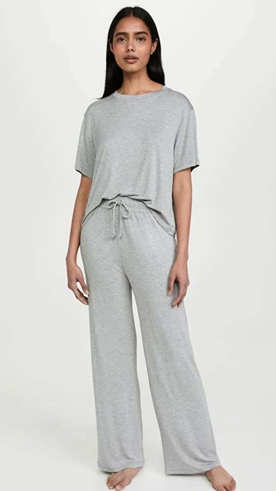 Sleepwear * | Hot Sale Honeydew Intimates All American Pj Set Heather Grey