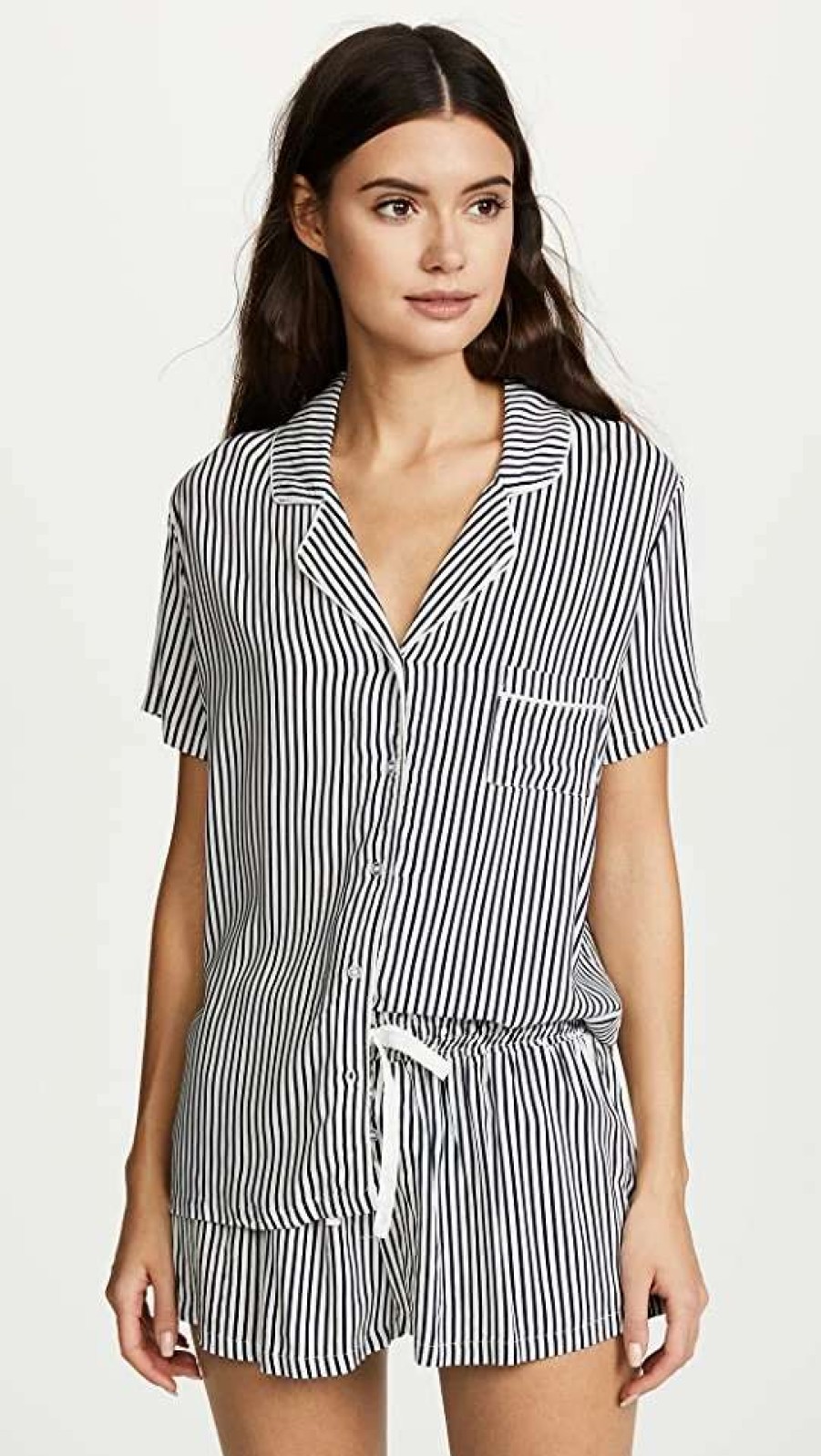 Sleepwear * | Flash Sale Splendid Always Stripe Pj Set Vertical Heavenly Stripe