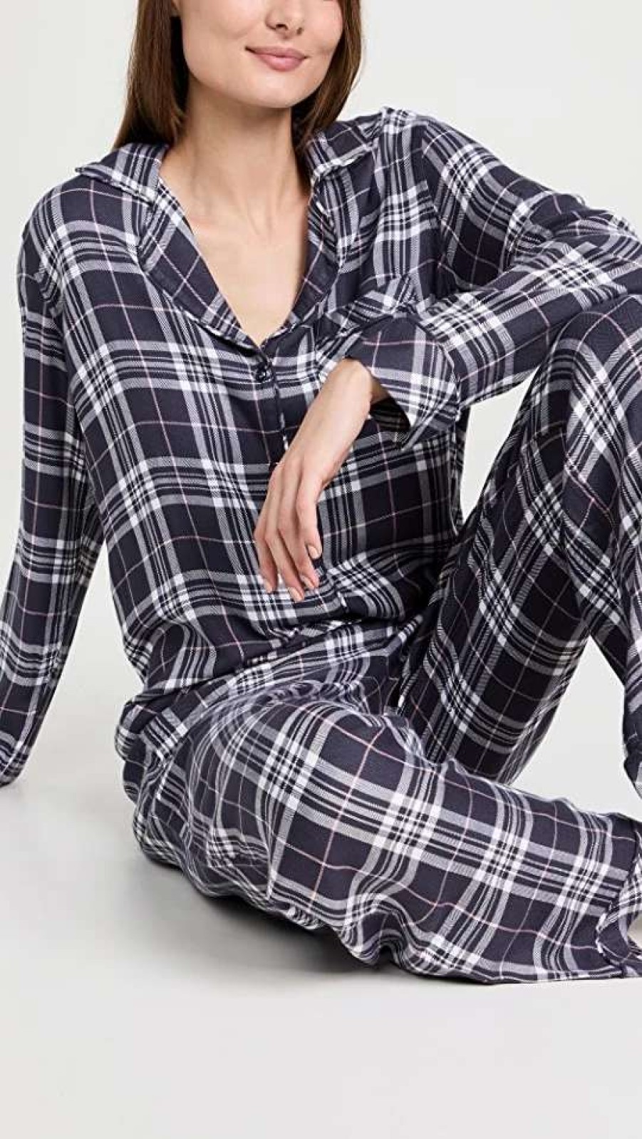 Sleepwear * | Flash Sale Rails Clara Pj Set Indigo Peony White