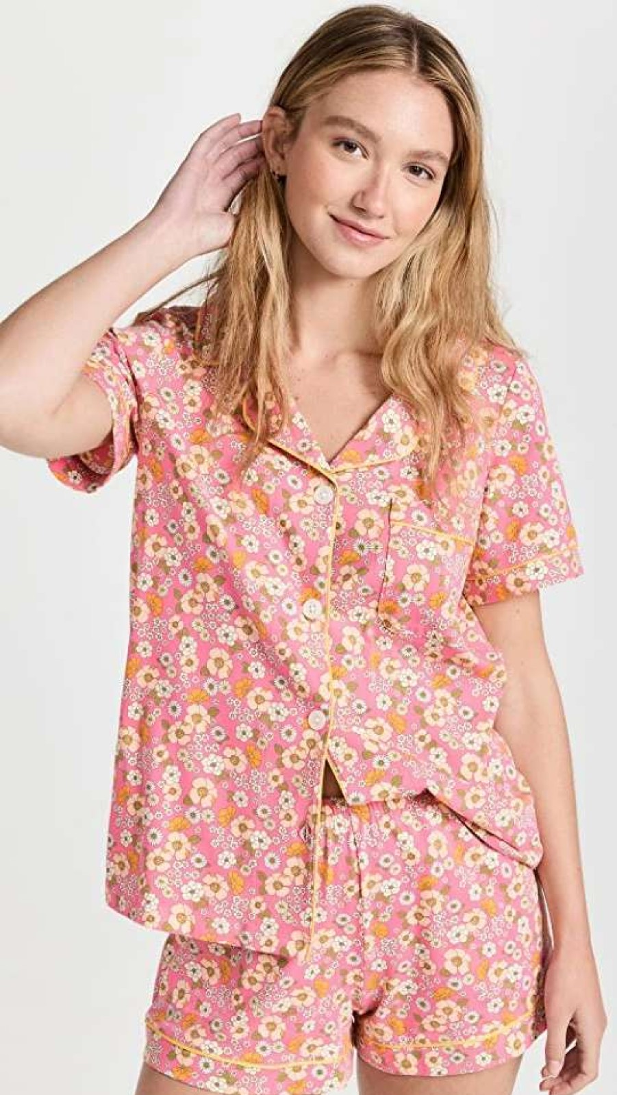 Sleepwear * | Flash Sale Bedhead Pjs Short Sleeve Classic Shorty Pj Set Retro Floral