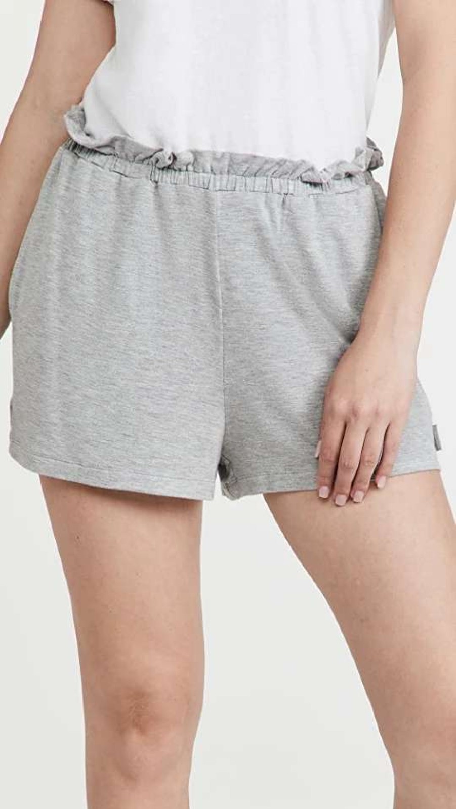 Sleepwear * | Top 10 Calvin Klein Underwear Pure Rib Sleep Shorts Snow Heather060