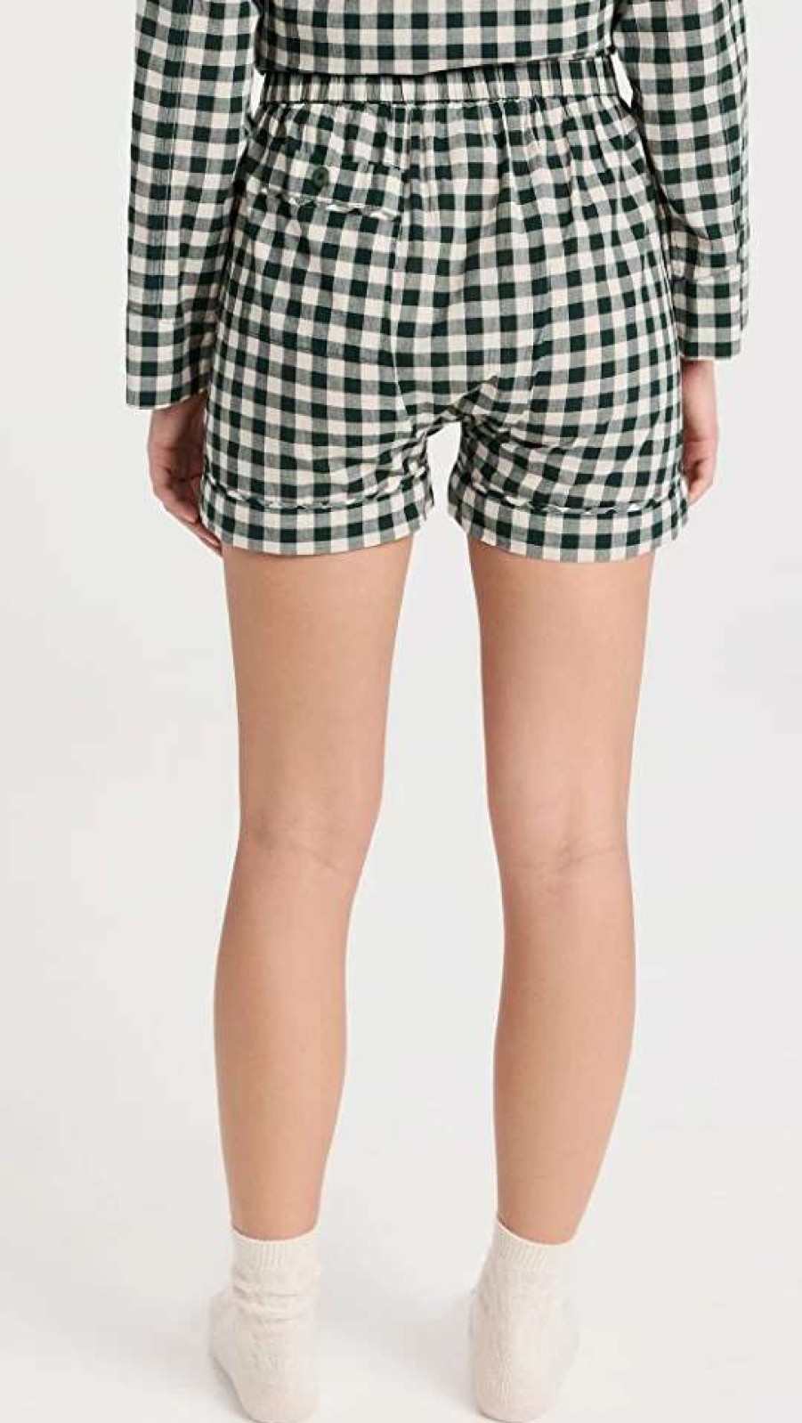 Sleepwear * | Best Reviews Of The Great. The Square Pajama Shorts Fir Pine Gingham