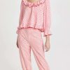 Sleepwear * | Brand New Rixo Bobbie Set Pale Pink Polka Dot