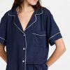 Sleepwear * | Cheapest Eberjey Gisele Relaxed Short Pj Set Navy/Ivory