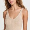 Sleepwear * | New Lunya Cozy Cotton Silk Variegated Rib Crop Tank Adagio Cream