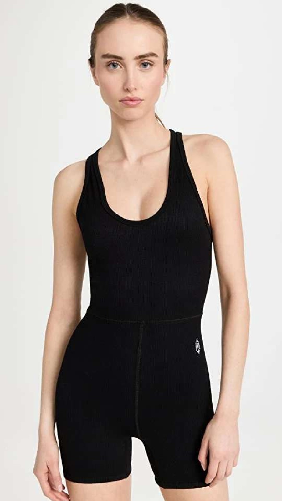 Dresses & Jumpsuits * | Wholesale Fp Movement By Free People Free Throw Shortsie Romper Black