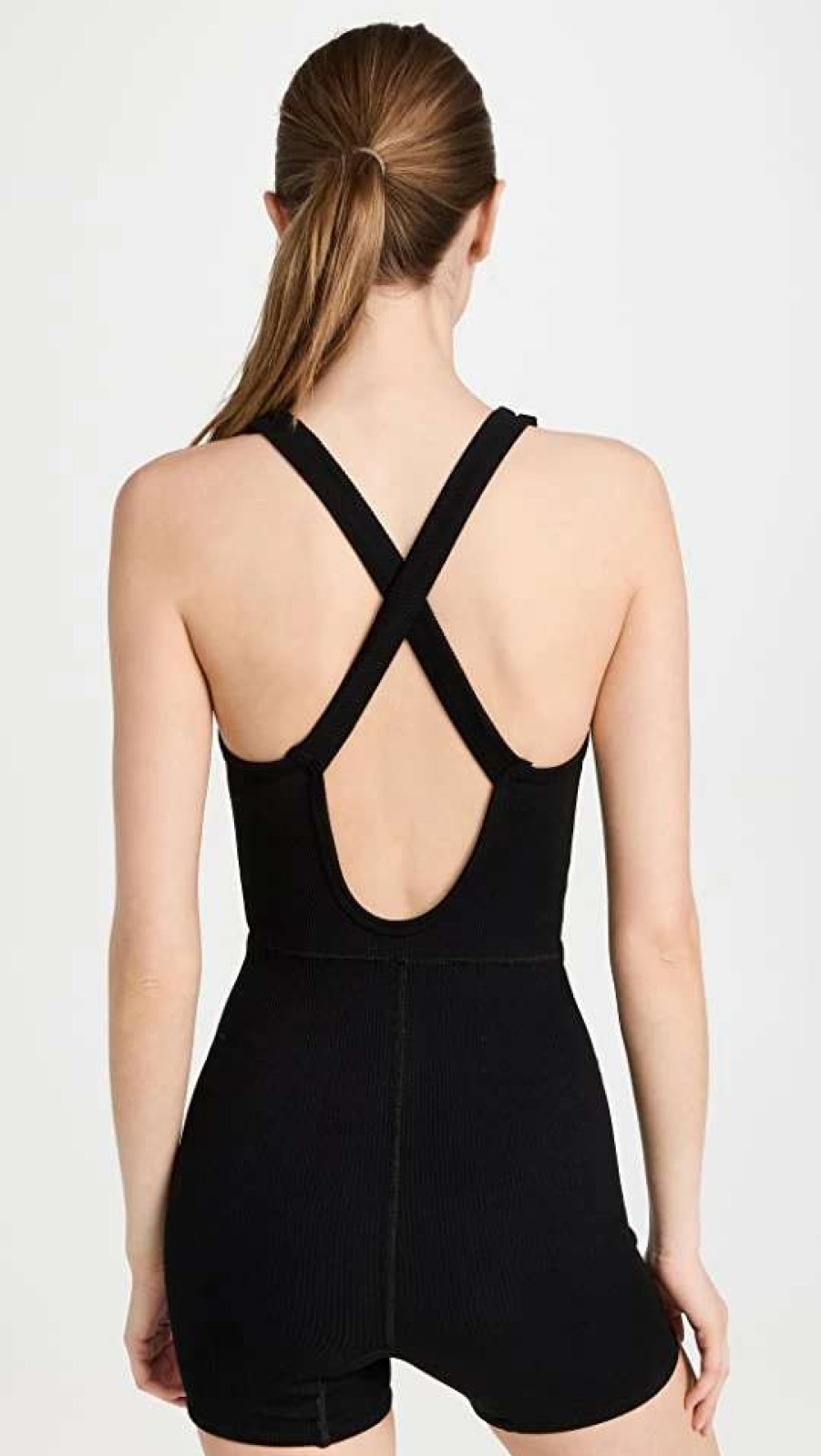 Dresses & Jumpsuits * | Wholesale Fp Movement By Free People Free Throw Shortsie Romper Black