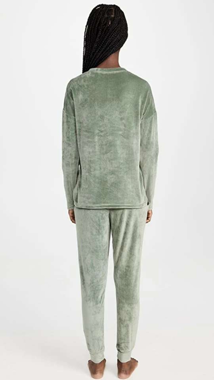 Sleepwear * | Promo Emerson Road Velour Henley Jogger Set Laurel Wreath