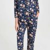 Sleepwear * | Top 10 Sleepy Jones Marina Pajama Set Wallpaper Floral Navy