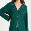 Sleepwear * | Top 10 Eberjey Gisele Sleep Shirt Evergreen/Ivory