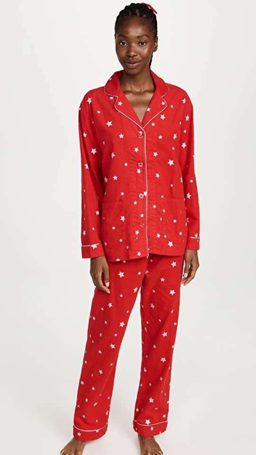 Sleepwear * | Cheap Pj Salvage Wish Upon A Star Flannel Pj Set Red