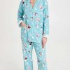 Sleepwear * | New Pj Salvage Chill Out Flannel Pj Set Aqua