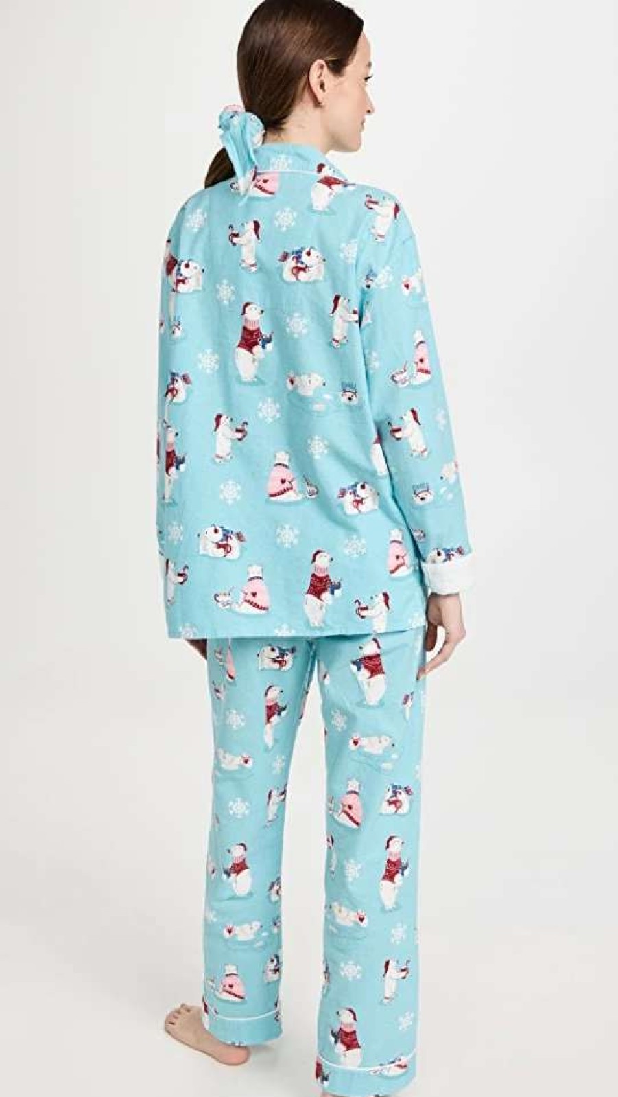 Sleepwear * | New Pj Salvage Chill Out Flannel Pj Set Aqua