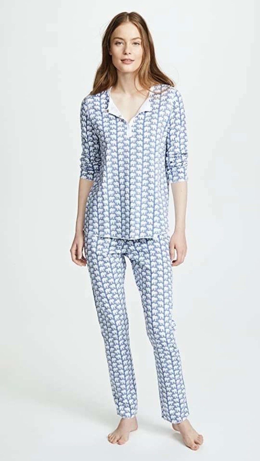 Sleepwear * | Promo Roller Rabbit Hathi Pj Set Blue