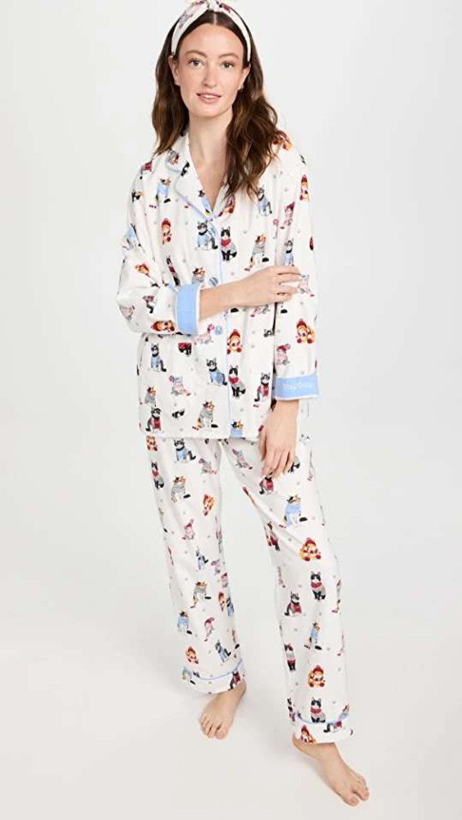 Sleepwear * | Flash Sale Pj Salvage Stay Cozy Flannel Pj Set Snow