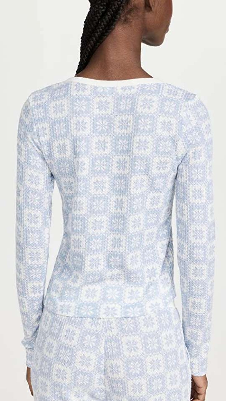 Sleepwear * | Brand New Z Supply Lounge Fireside Fair Isle Top Cloudy Blue