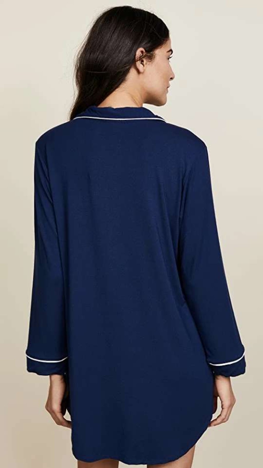 Sleepwear * | Budget Eberjey Gisele Sleep Shirt Navy/Ivory