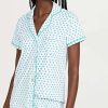 Sleepwear * | Wholesale Roller Rabbit Hearts Polo Pajama Set Mint