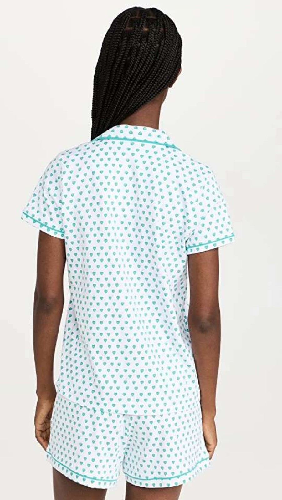 Sleepwear * | Wholesale Roller Rabbit Hearts Polo Pajama Set Mint