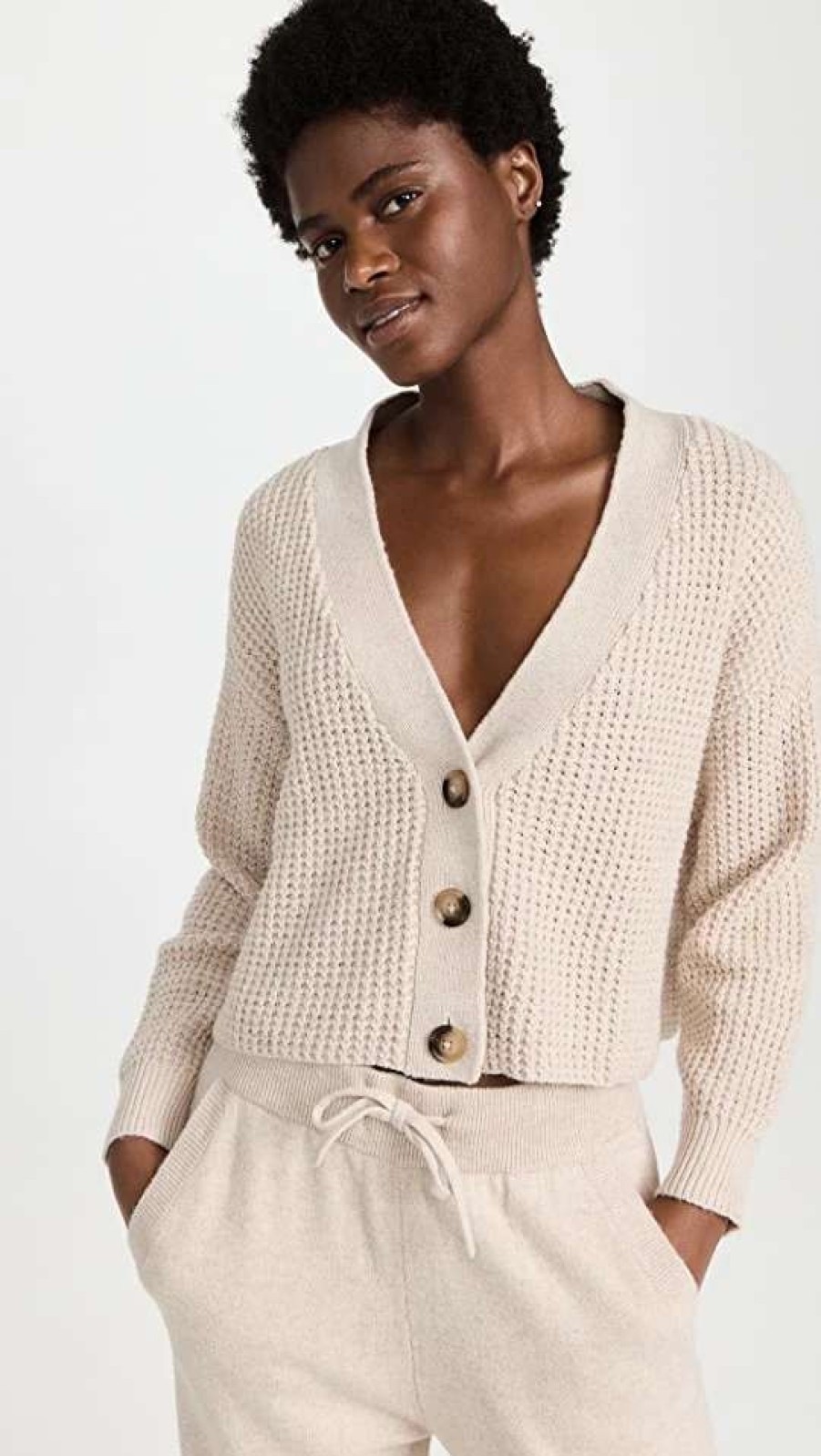 Sleepwear * | Discount Eberjey The Cropped Cardigan Oat