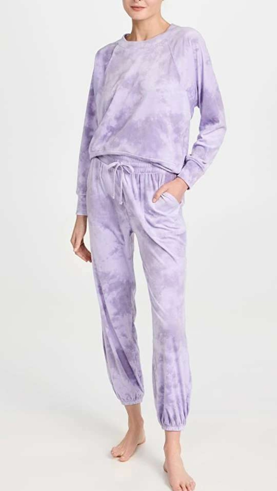 Sleepwear * | Discount Splendid Tie Dye 2 Pc Pj Set Lavender Tie Dye