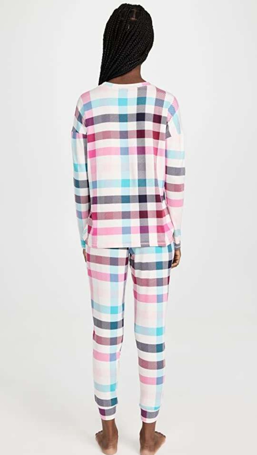 Sleepwear * | Best Pirce Emerson Road Cozyluxe Henley Jogger Set Colorful Check