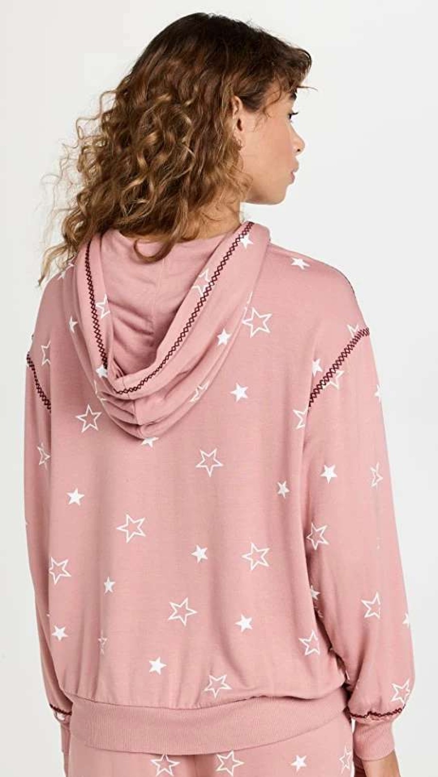 Sleepwear * | Flash Sale Pj Salvage Star Hoodie Rosewood