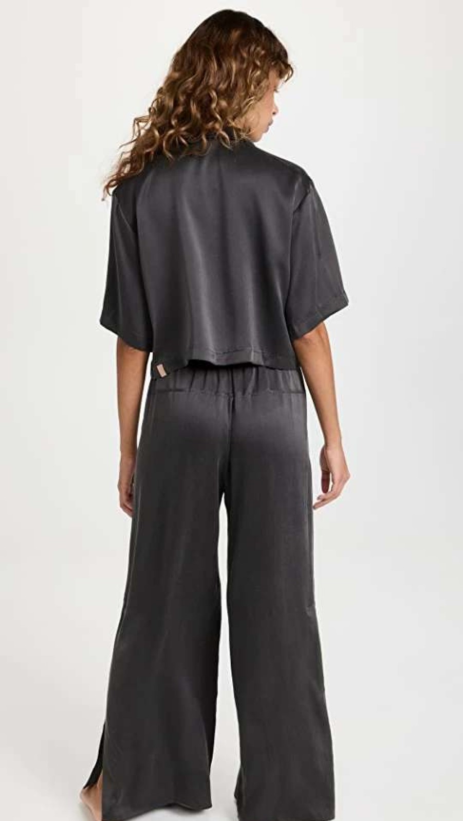 Sleepwear * | Discount Lunya Washable Silk High Rise Pant Set Meditative Grey