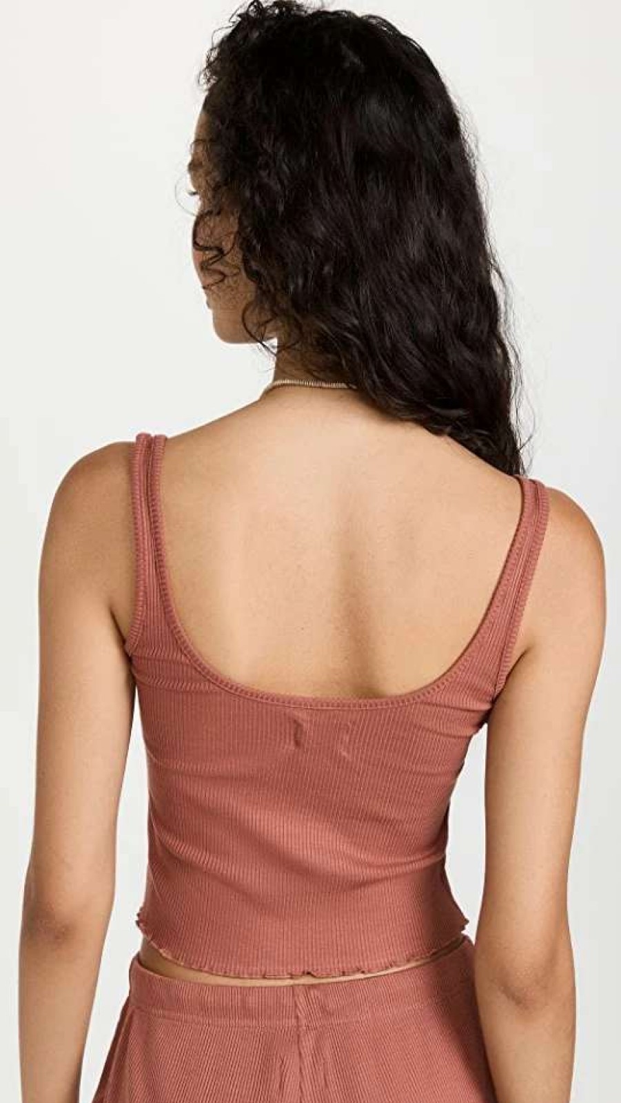 Sleepwear * | Best Deal Wsly Rivington Ribbed Henley Tank Cedar Wood