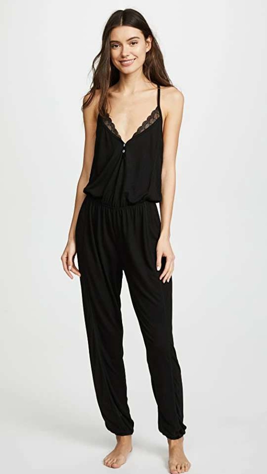 Sleepwear * | Promo Splendid Always Sleep Jumpsuit Black