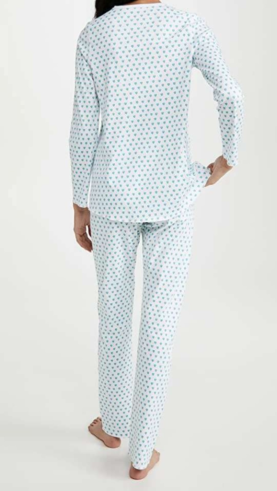 Sleepwear * | Brand New Roller Rabbit Hearts Pajama Set Mint