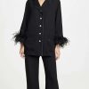 Sleepwear * | Wholesale Sleeper Party Pajama Set With Double Feathers Black