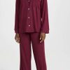 Sleepwear * | Best Sale Eberjey Gisele The Modal Long Pj Set Mulberry/Navy