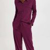 Sleepwear * | Hot Sale Skin Cecilia Long Sleeve Pj Set Wild Orchid