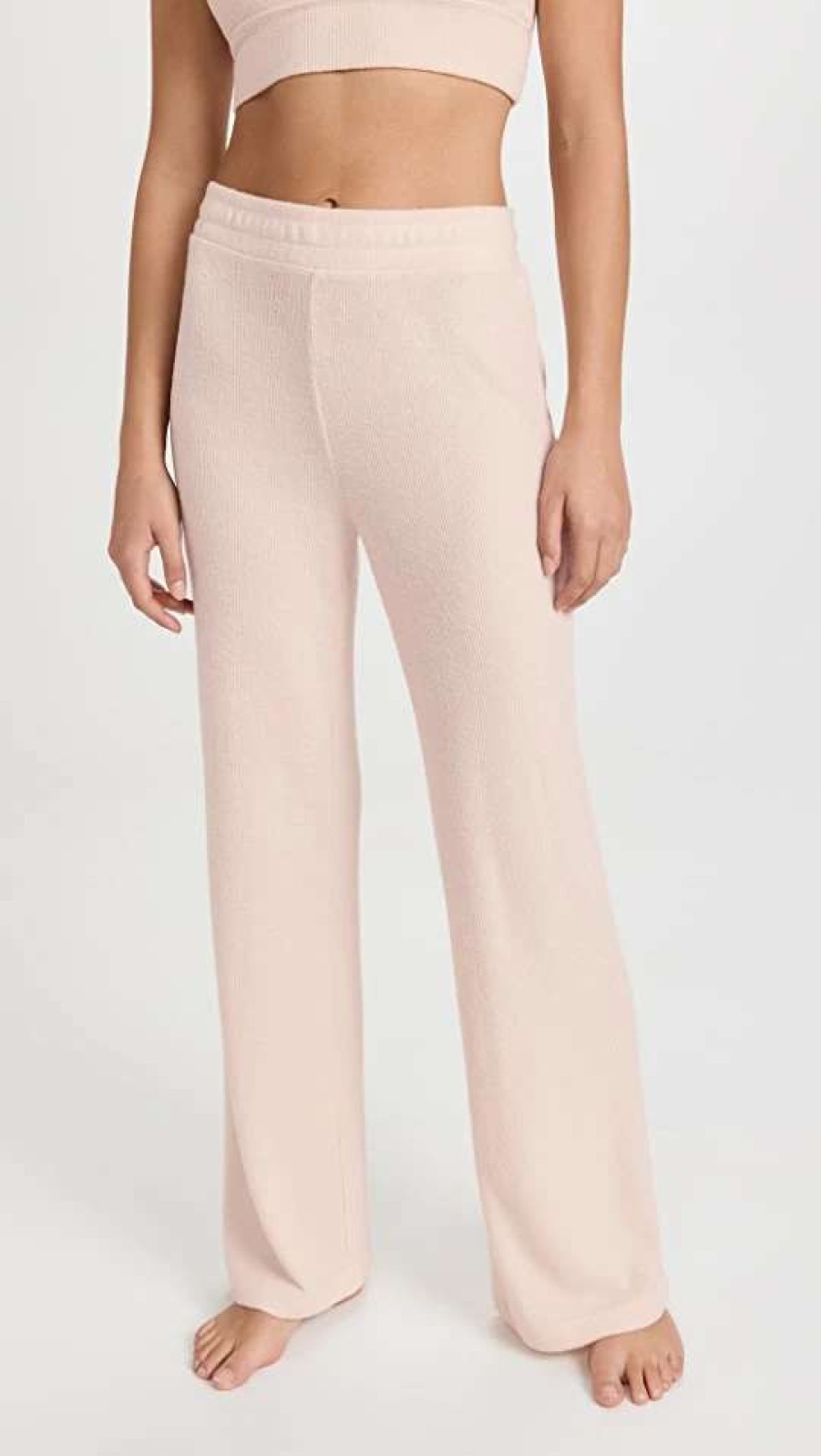 Sleepwear * | Discount Z Supply Lounge Show Some Flair Rib Pants Faded Blush